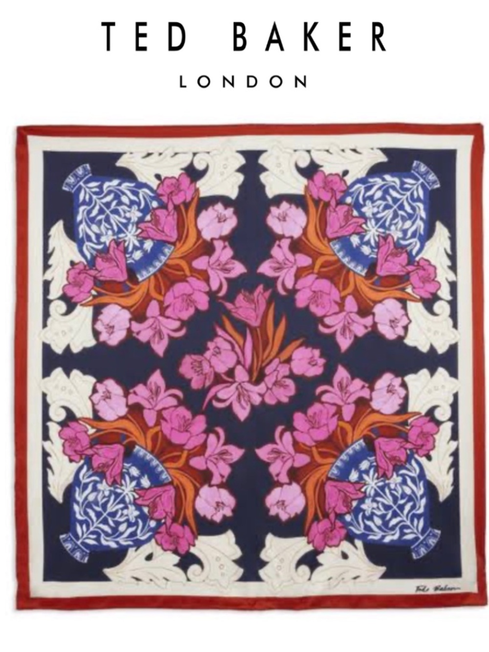 Ted Baker Kelley Floral Print Silk Scarf